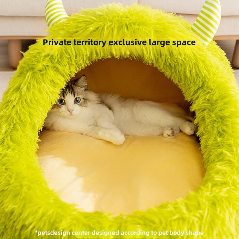 Cat Warm Thickened Autumn and Winter Teddy Than Bear Plush Little Monster Cat Nest Deep Sleep Kennel Pet Nest