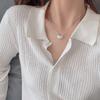 Three-Dimensional Glossy Love Necklace Female Niche Simple Heart-Shaped Peach Heart Neck Chain Collarbone Chain