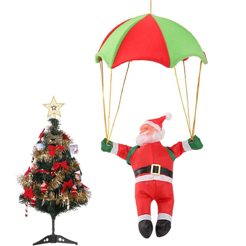 Climbing Santa Claus Christmas Decoration with Ladder and Rope for Window Display