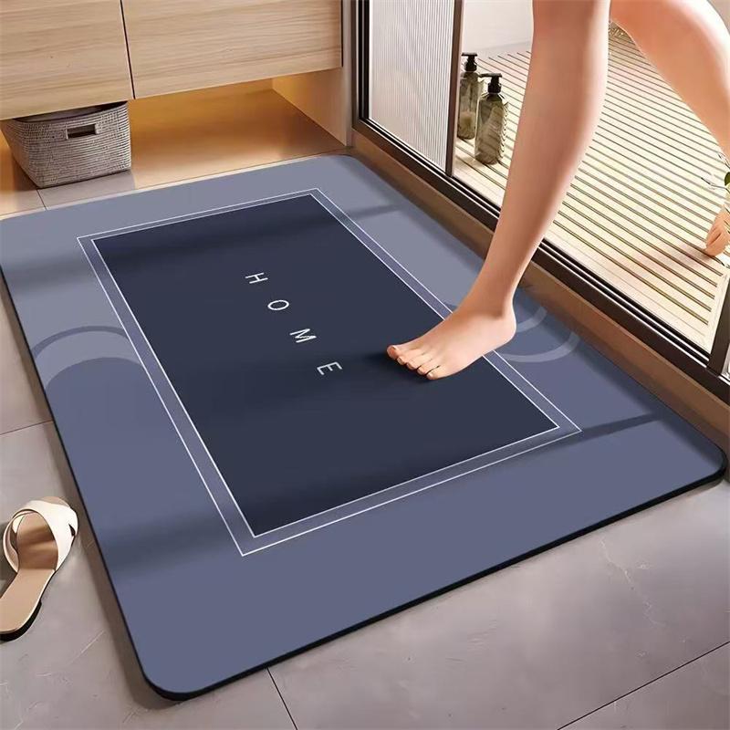Fast Drying Diatomite Bath Mat Bathroom Foot Mat Bathroom Toilet Absorbent Quick Dry Non Slip Easy Clean Home Decor
