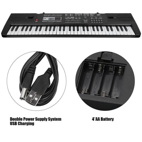 Electronic Piano Keyboard for Kids with Microphone, Dual Power Supply System, Mini-Sized Keyboard, 16 Voices, 8 Percussion Sound Effects, 10 Rhythms,