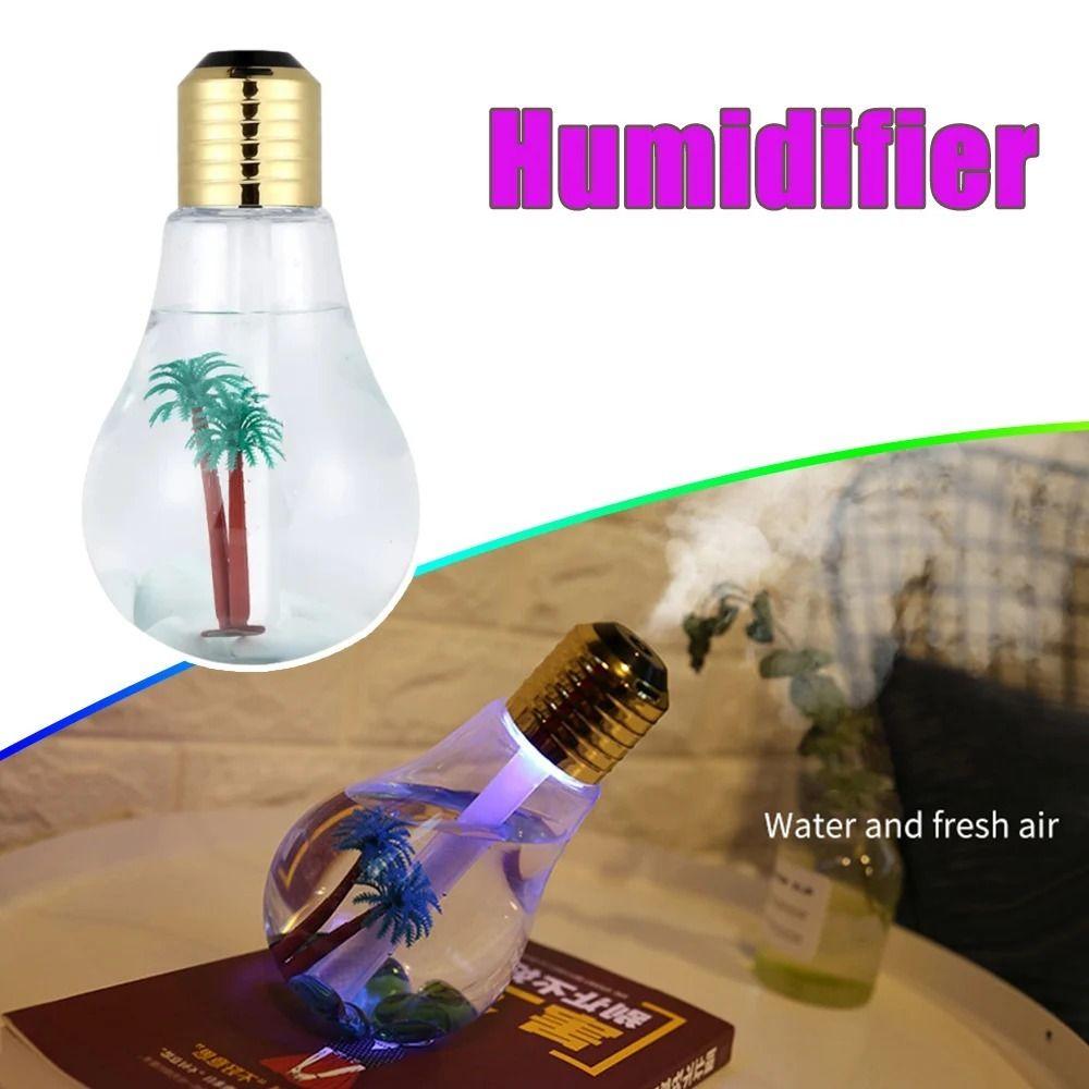 Creative Design Bulb Shape Humidifier Compact Size Portable Humidifier  Office Space