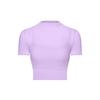 Womens Built-in Bra Yoga Set Top Short Sleeve Workout T-Shirt Pilates Running Fitness