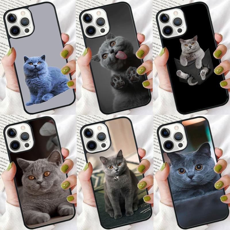 British Shorthair Cat Phone Case For iPhone 17 Air 16 pro max 15 14 plus 12 13 Soft Bumper Shell Cover coque