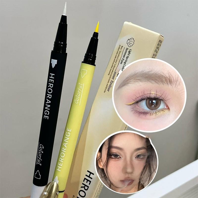 Double Head Pearlescent Matte Colorful Eyeliner Lying Silkworm Pen Waterproof Lasting Yellow Blue Eye Makeup Nature Eye Liner
