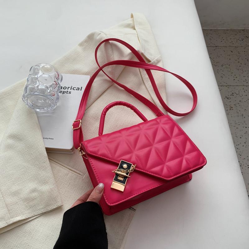 Chic Quilted Pu Leather Crossbody Bag Stylish Compact Handbag For Daily Use