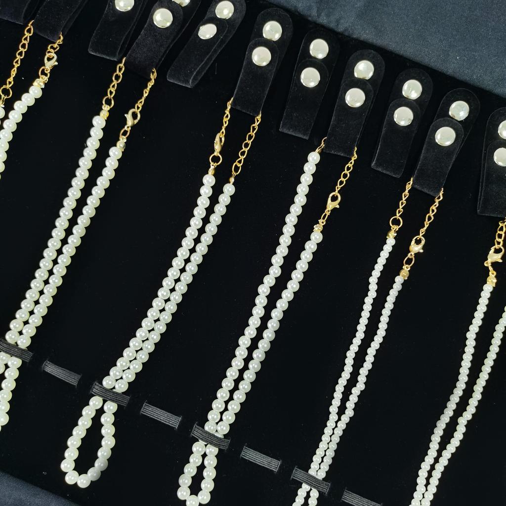 New Style All-black Velvet Jewelry Convenient Storage Bag Ring Necklace Stud Earrings Jewelry Collection Storage Display Props