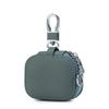 Estuche protector de cuero genuino de color sólido con cremallera cuadrada pequeña para auriculares y llaves Estuche protector de cuero de vaca Estuche para auriculares Bluetooth