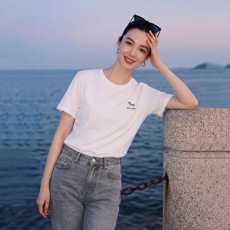 

Basic House Women s Embroidered Short Sleeve T-Shirt One Size
