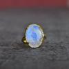 Huge Natural Rainbow Moonstone Ring, Celestial Crystal Ring , Excellent Quality Gem, Statement Ring , Moonstone Jewelry for Bridesmaid Gift
