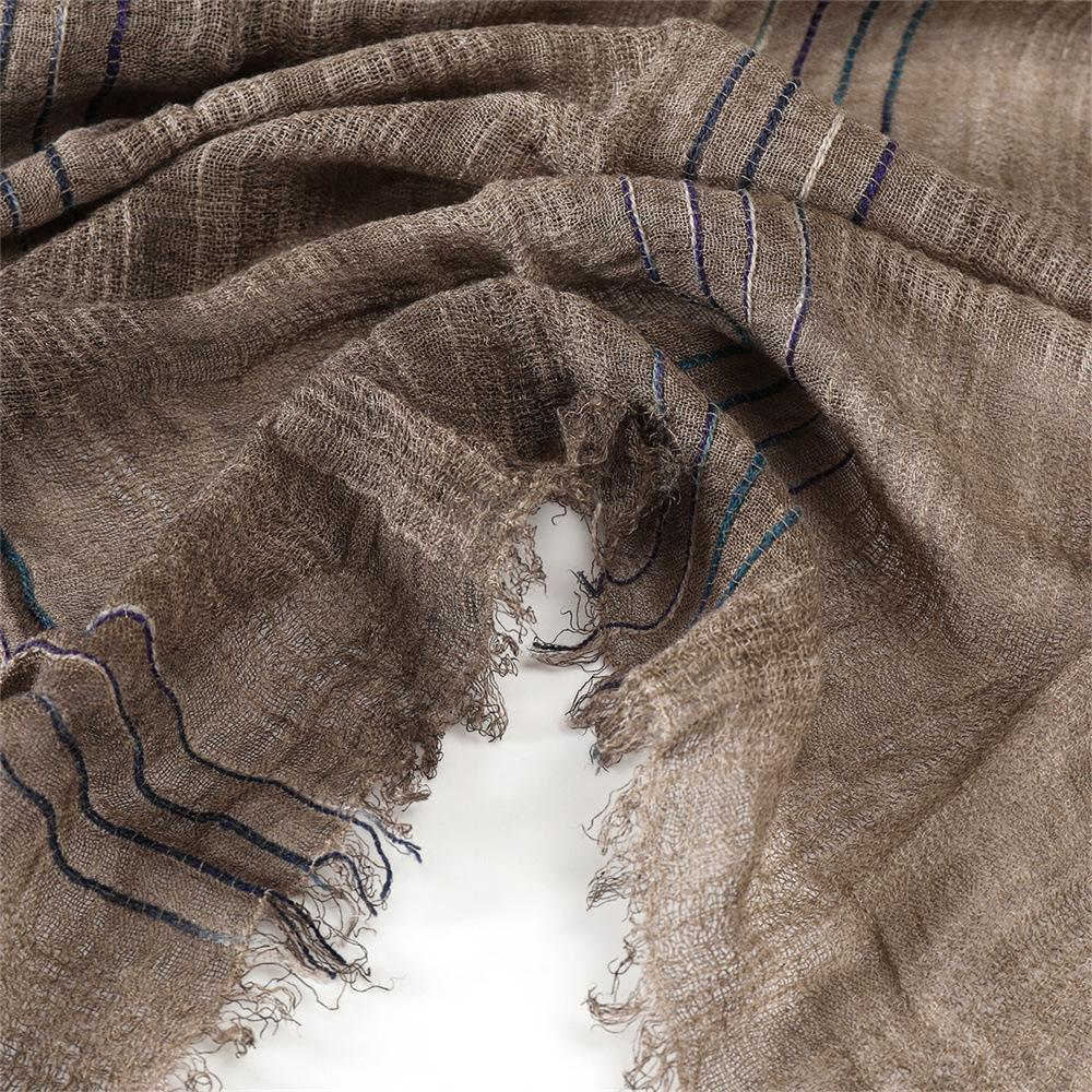 Chic Retro Tie-Dye Cotton-Linen Scarf: Unisex Warm Neck Warmer for Autumn/Winter