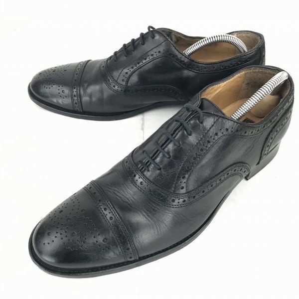 

Mercante Fiorentini Italy Leather Punch Cap-Toe Dress Shoes Men’s 28.5 Black