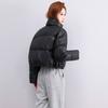 Winter New Loose Cotton-padded Jacket Short High-necked Padded Leather Cotton-padded Jacket Coat for Women.