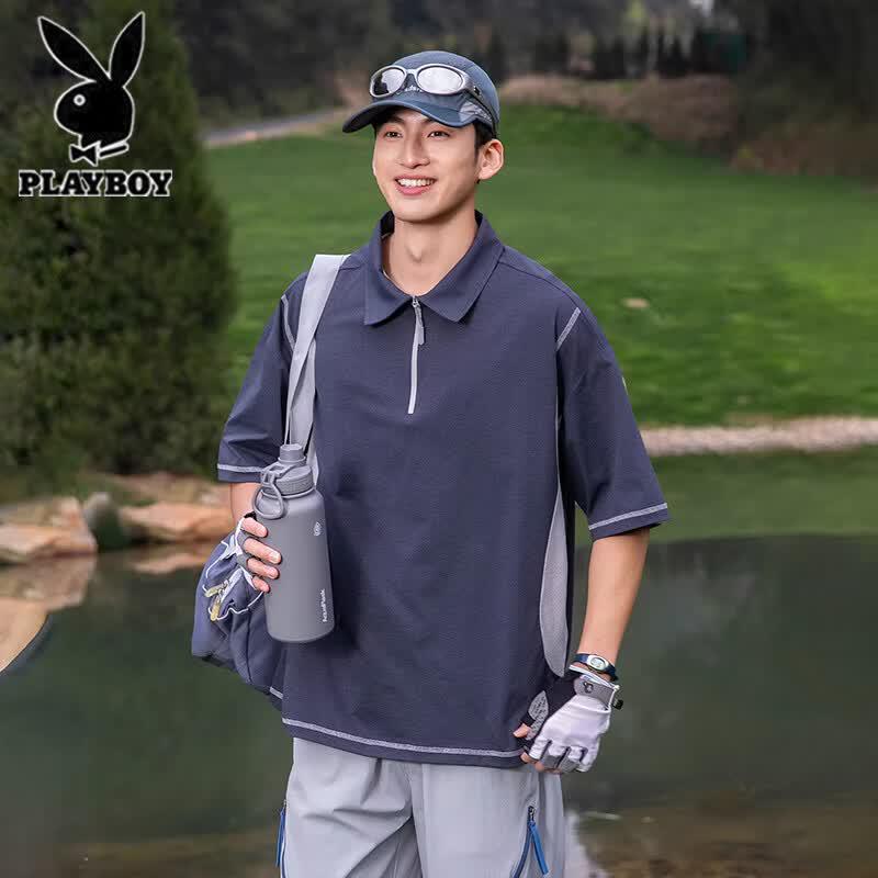 Playboy Men s Summer Ice Silk Polo Shirt XL
