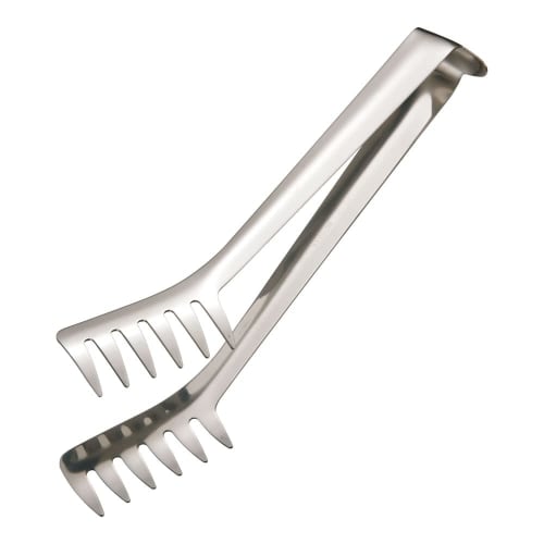 Endo Shoji Commercial-Grade Large Stainless Steel Spaghetti Tongs, 18-8 Stainless Steel, Made in Japan, BSP6501