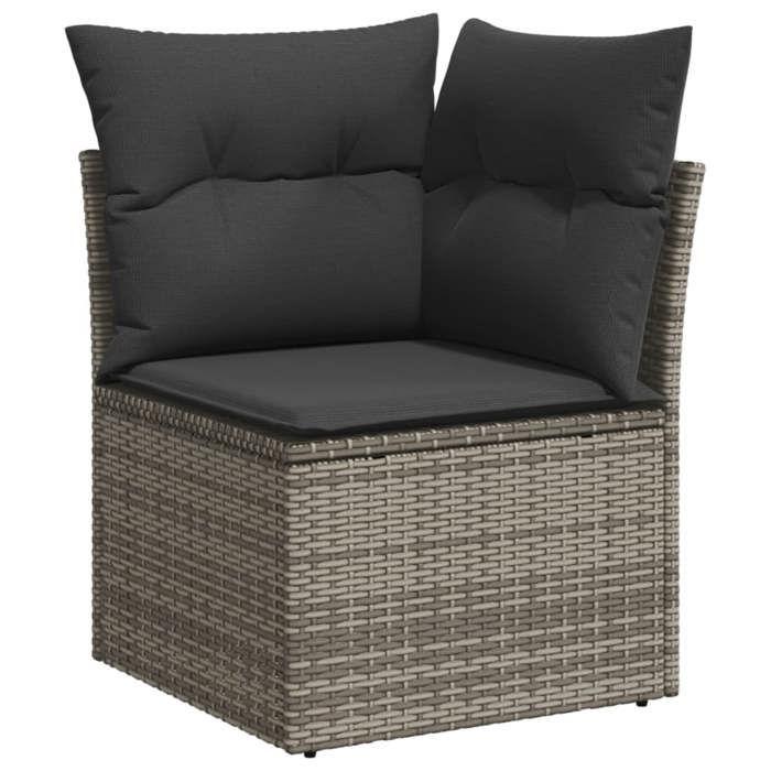 VidaXL Salon de jardin 9 pcs avec coussins gris résine tressée 3274870