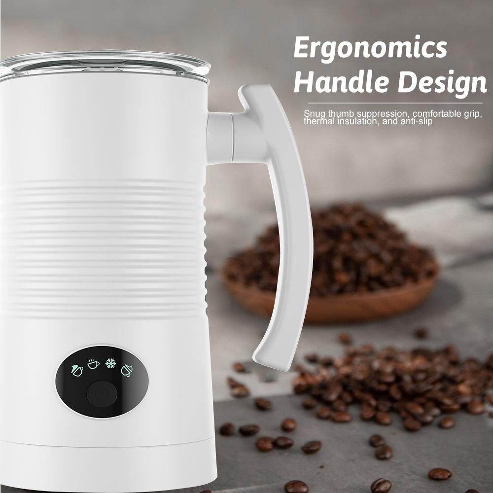 Milk Frother 4 In 1 Hot/Cold Foam Maker 400W Stainless Steel Non-Stick Interior 11.84oz/350ml