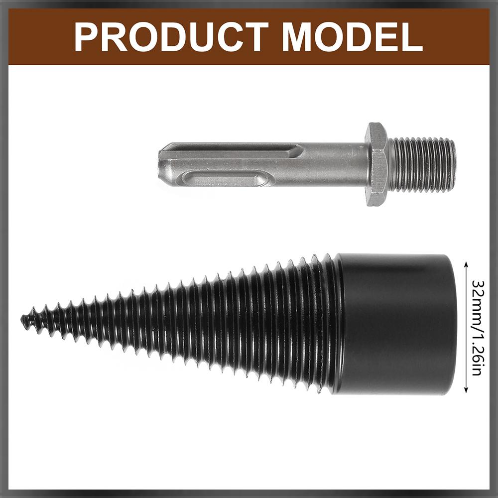 

Firewood Log Splitter Round Hex Square Shank Woodworking Tools High-Carbon Steel Wood Splitting Screw Cone for Electric Drill
