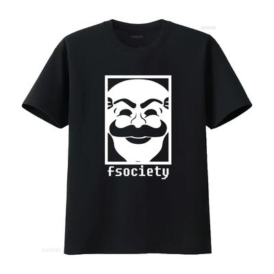 FSociety Robot Culto Koszulka Seria dla Mężczyzn Modny i Unikalny Design vintage Spierana streetwear Wygodna Stylowa Rozciągliwa