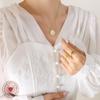 Elegant Gold-Plated Titanium Steel Necklace with Oval White Sea Shell Pendant