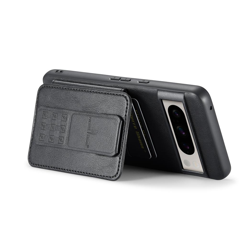 For Google Pixel 8 Pro Case with Card Holder and Kickstand RFID Blocking Leather Coating Back Cover