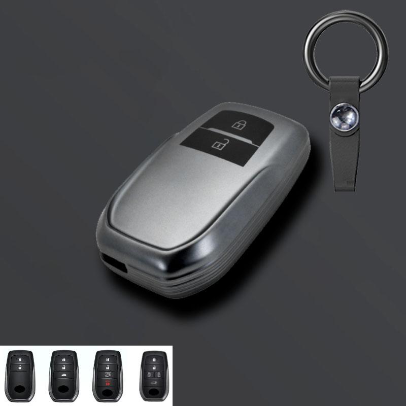 Grey Tpu Car Remote Key Case Cover for Toyota RAV4 Crown Hilux Fortuner Camry Land Cruiser Prado Protect Shell Fob Accessories