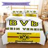 Lenjerie de pat cu model BVB, Set cu cuvertură, Husă cuvertură, Față de pernă, Cadou de casă pentru ziua de naștere (1 * husă de pilotă + 2 * fețe de pernă, fără miez)