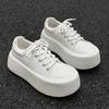 Niche Flow Design Ins Thick-soled Heightening Board Shoes White Shoes Bread Muffin Shoes White