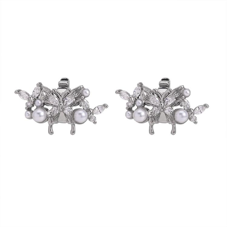 

Electroplated Coppers Earphone Decor Crystal Butterfly Studs NonSlip Structure Universal Device Compatibility 1