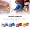 4pcs Die Cast Alloy Bus Model Set Kid Simulated Exquisite Funny Pull Back Car Vehicle Toy Decoration Type A