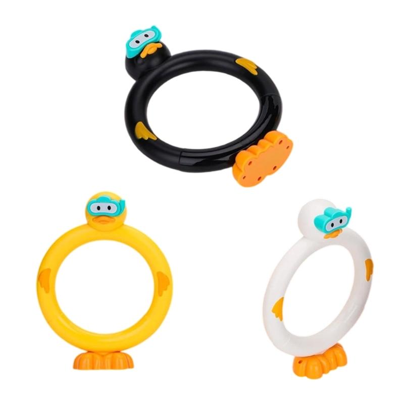 3PCS Sinking Diving Rings Underwater Sink Toy Encourages Lung Capacity Training for Kids Pool Activity Cartoon Dive Toy