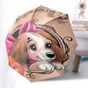 Pretty Little Lady, Lady and the Tramp Themed Automatic Opening and Closing Umbrella, Brightly Colored 8-rib Portable Umbrella, Suitable for Men and W
