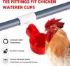 5/10Pcs Chicken Water Cup With PVC Tee Fitting Automatic Drinker For Poultry Thread Filling Waterer Poultry Drinking Bowl