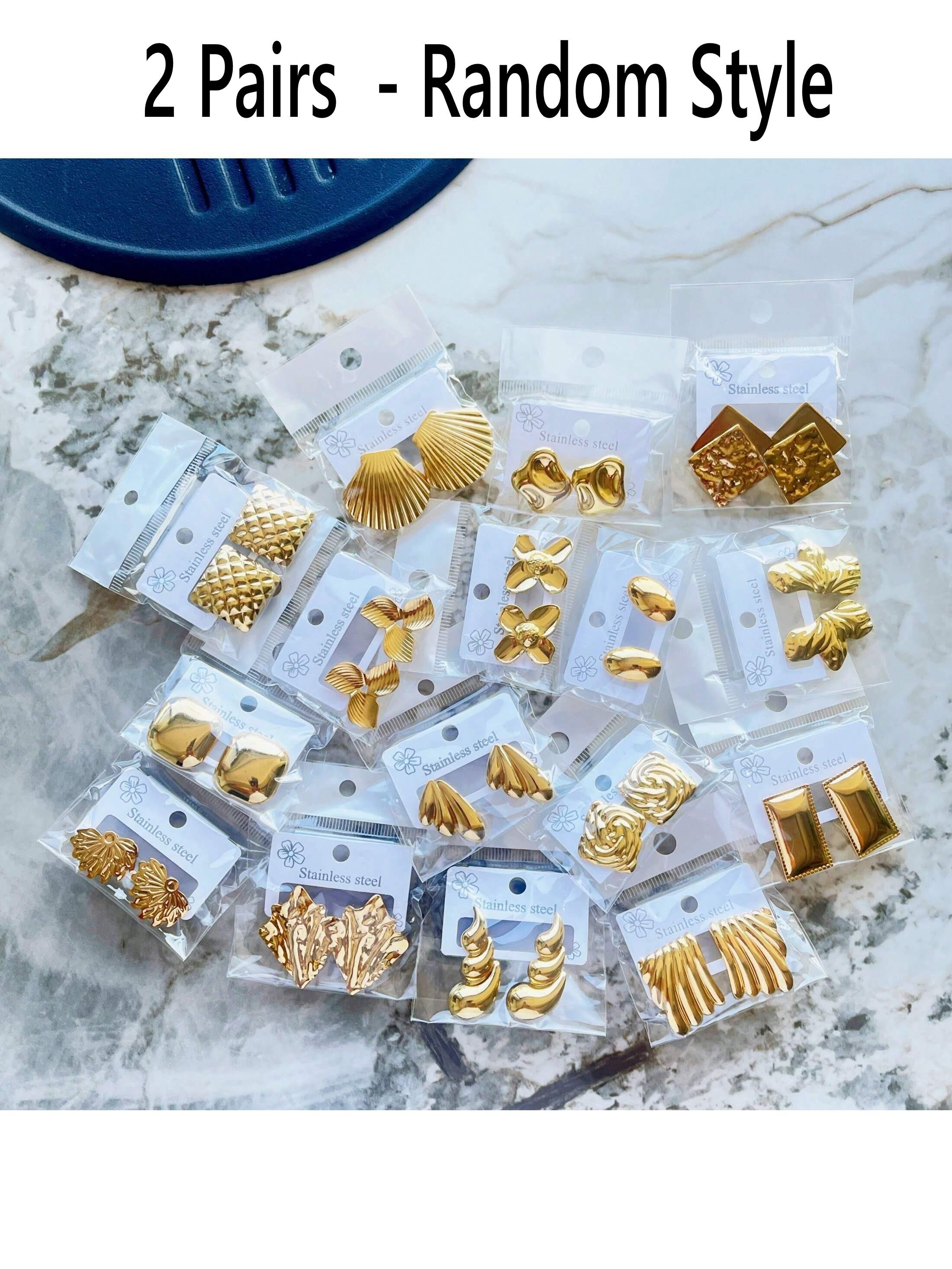 Vintage Waterproof 18K PVD Gold Irregular Geometric Heart Women s Earrings Statement Stud  Bulk Earrings