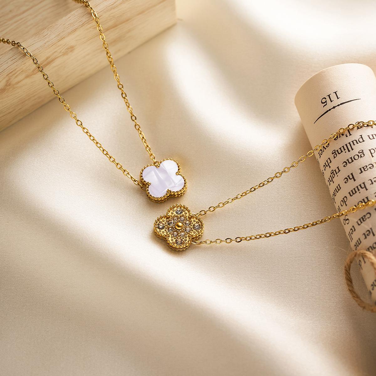 

15 мм суцільний колір щасливий чотирилистий конюшина титан сталевий намисто модне високоякісне жіноче намисто