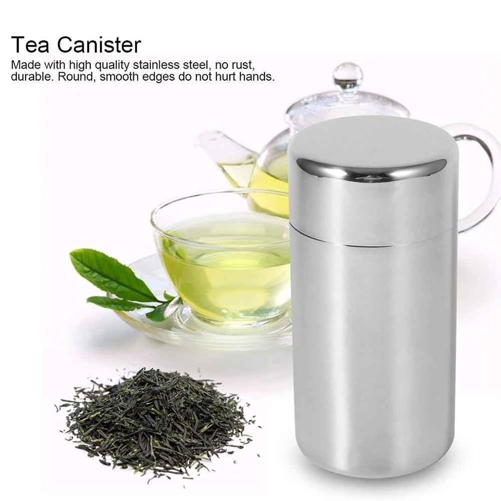 Airtight Seal Stainless Steel Tea Canister Stainless Steel Food Sealed Containers  Loose Tea