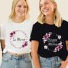 Französische Braut Hochzeit Blumige Kleidung Mädchen Junggesellinnenabschied Junggesellinnenparty Oberteile Damen Brautjungfern Team Evjf Zukünftige Braut To Be T-Shirt