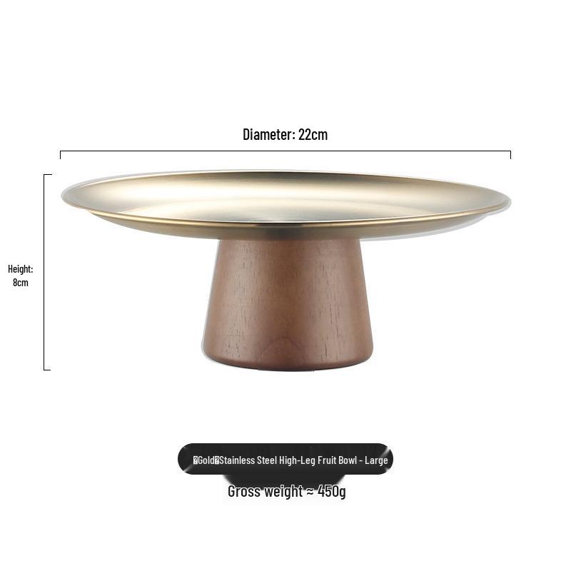 Acacia Stainless Steel Tall Fruit Bowl & Dessert Stand for Living Room
