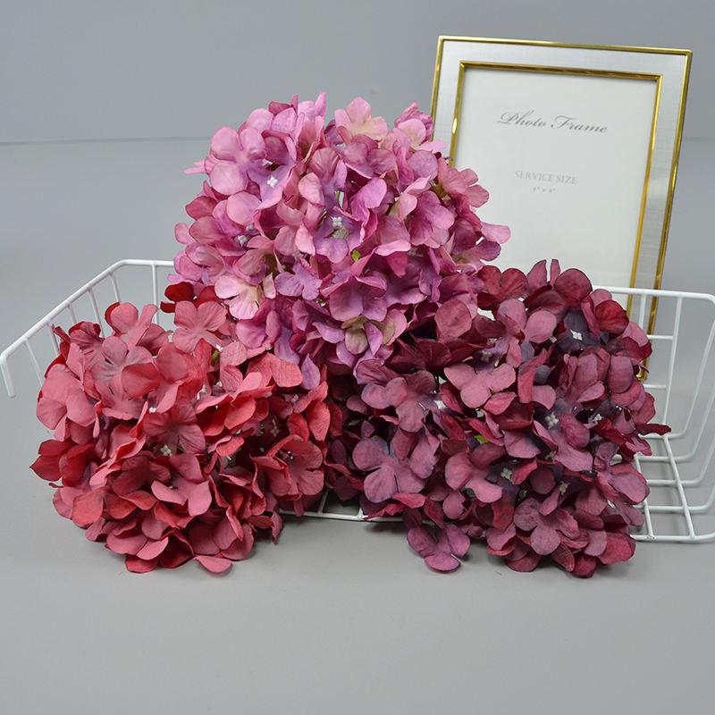 Artificial Flowers Wholesales Silk Large Size Party Decoration European Hydrangea Flowers Heads Artificial Flowers