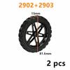 2 Stück MOC Baustein Motorradreifen & Motorradfelge Technisches Teil Radnabe Kompatibel mit 88517 11957 Autos Spielzeug
