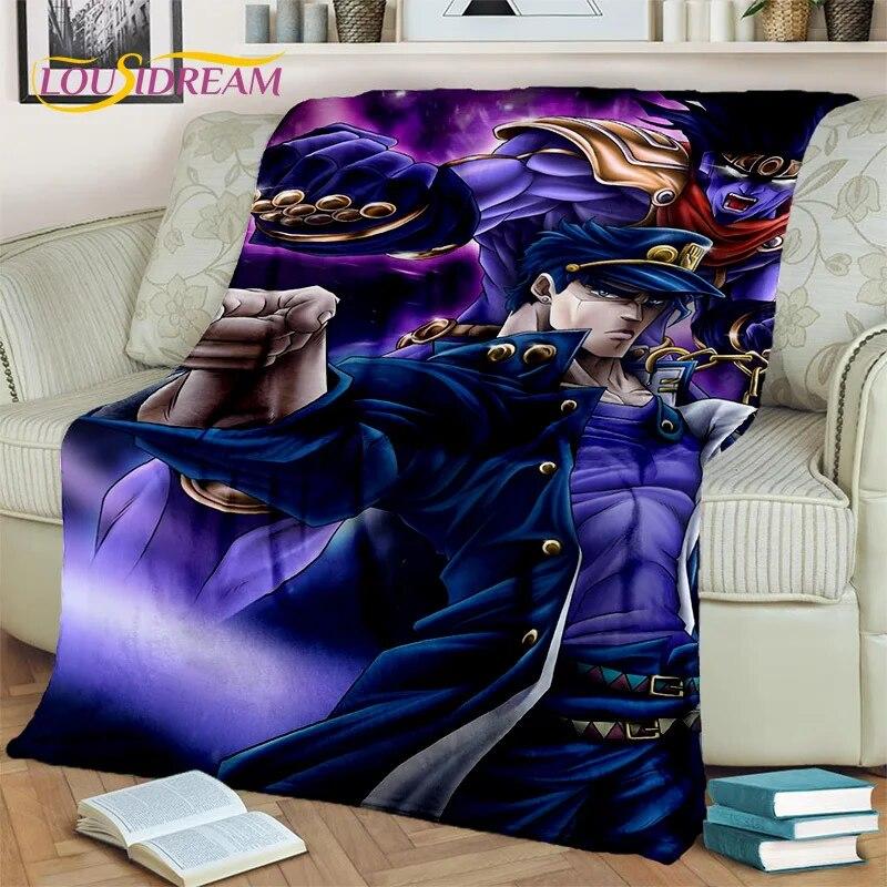 Jojo Bizarre Adventure Cartoon Anime Decke, weiche Überwurfdecke für Zuhause, Schlafzimmer, Bett, Sofa, Picknick, Reisen, Büro, Decke, Kind