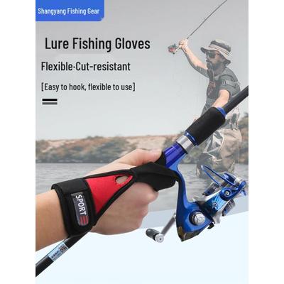 Gants de pêche à lancer long à doigt unique antidérapants et anti-coupures