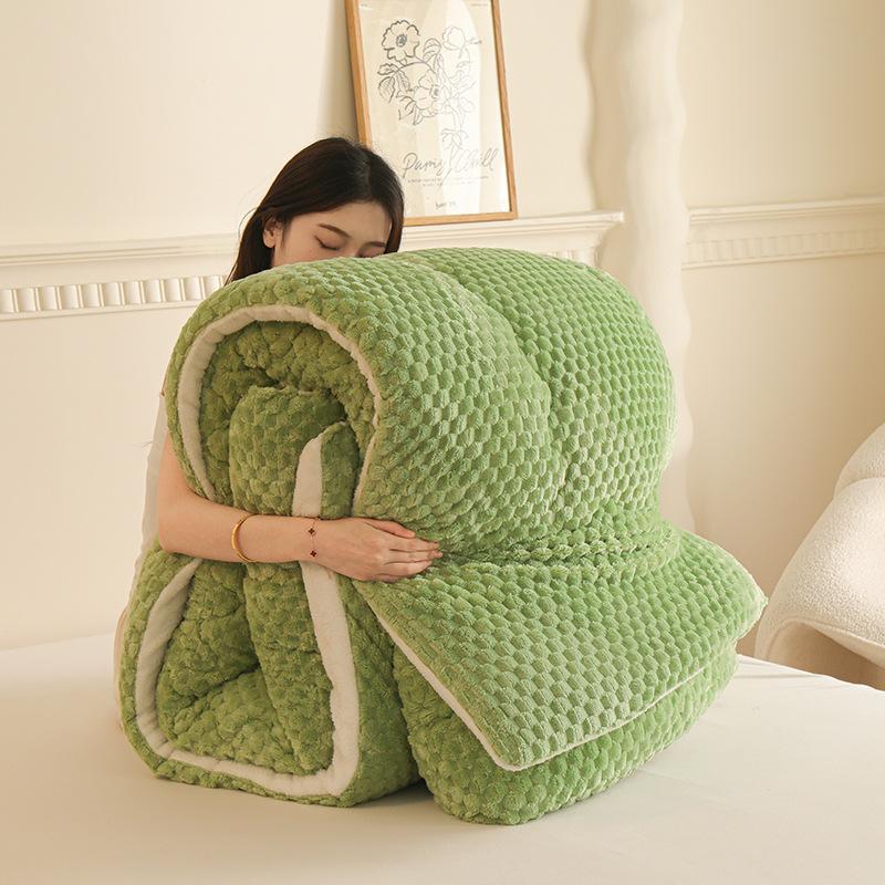 

Soft and Warm Winter Quilt Comfortable Fleece Duvet Core for Bedding Cloud Comforter Autumn Blanket Double Queen Size 150x200cm 2KG зелений