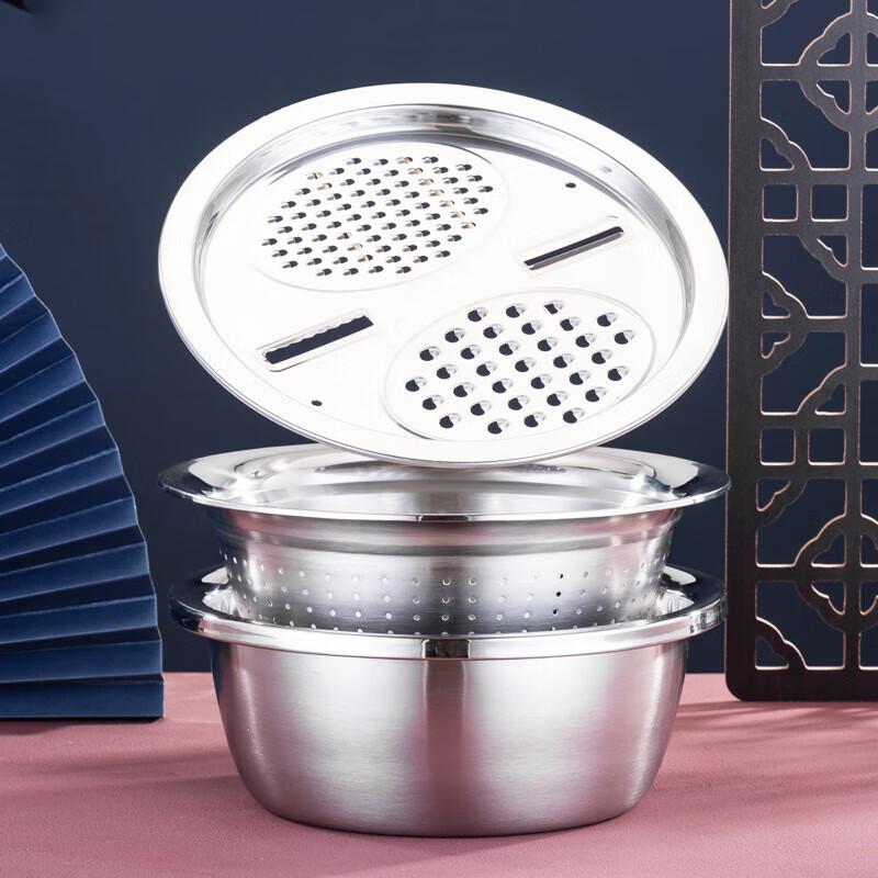 

Thickened Plastic Mixing Bowl & Grater 3-Piece Set