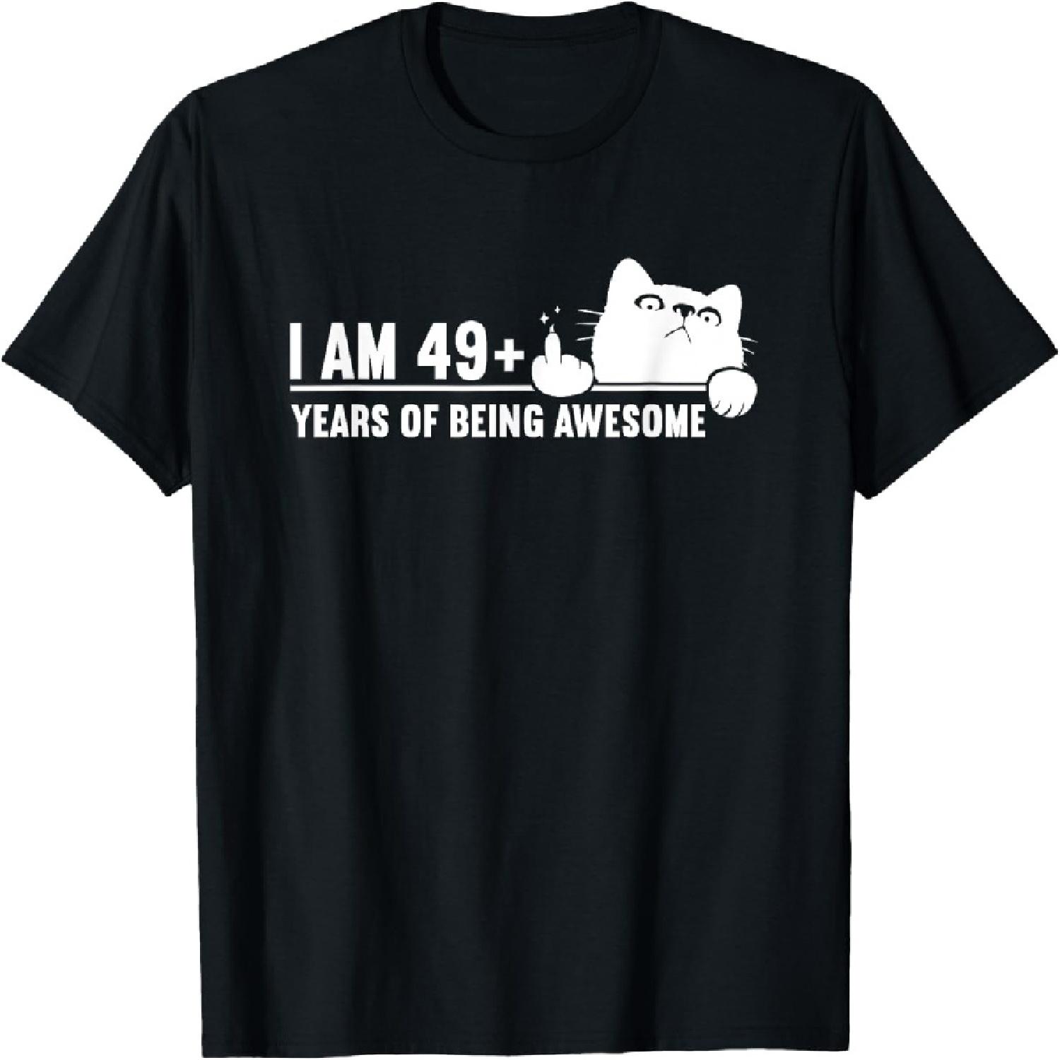 

I Am 49 Plus 1 Middle Finger For A 50th Birthday cat mom da T-Shirt XXXXXL різнокольоровий