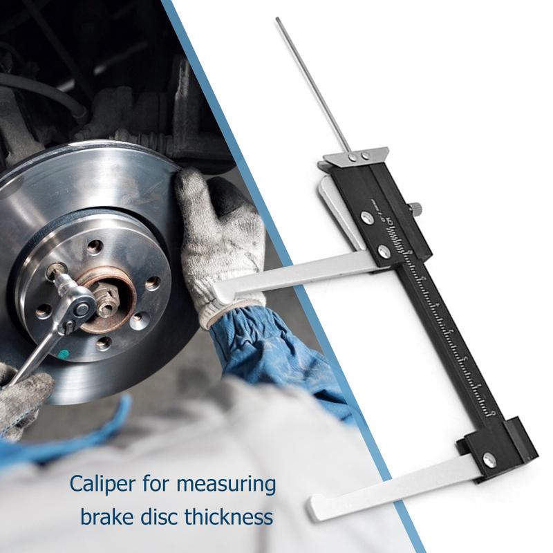 Brake Disc Thickness Measuring Vernier Caliper Auto Car Tyre Plate Wear Depth Gauge Ruler Practical Test Hand Tools