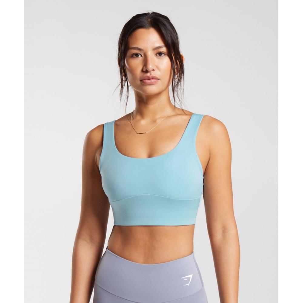 

Gymshark Удлиненный спортивный бюстгальтер Iceberg Blue B4A9L UBZM XS