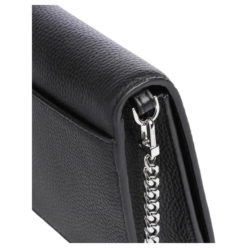 Michael Kors Jet Set Monogram Grained Leather Crossbody Shoulder Bag Women's Black