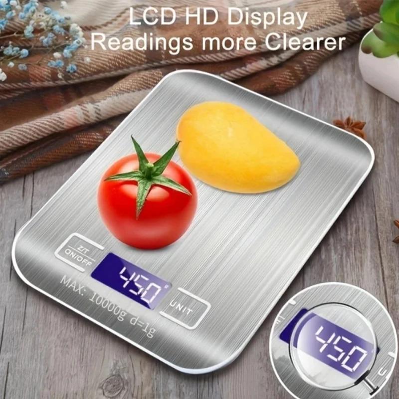 Waga z funkcją tary Elektroniczna waga do parzenia kawy Wyświetlacz LCD Ekran ze stali nierdzewnej 10kg Waga kuchenna Cyfrowa kuchnia