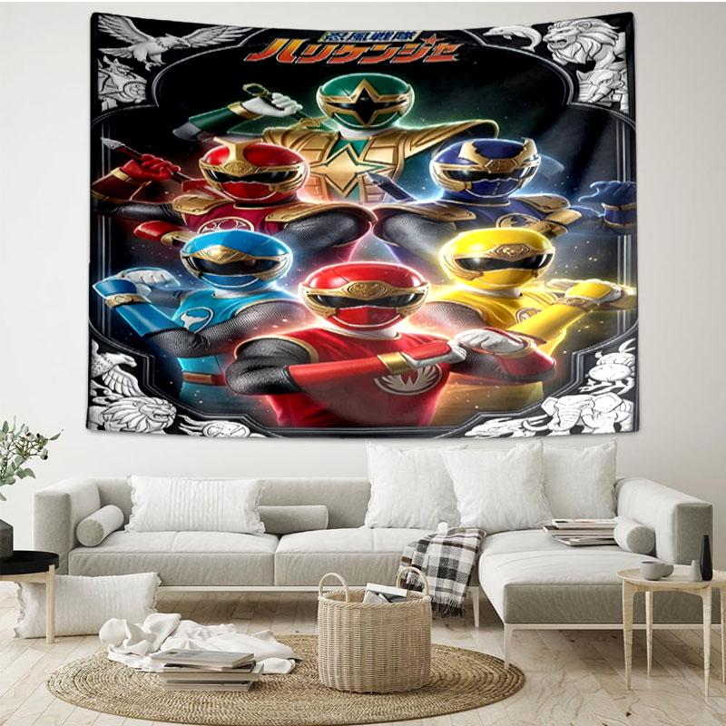 Mighty Morphin Power Rangers Print Tapestry - Portable Wall Decor Cloth, for Home, Dorm, Travel, Bedroom, Living Room - Ideal Birthday Housewarming Gi